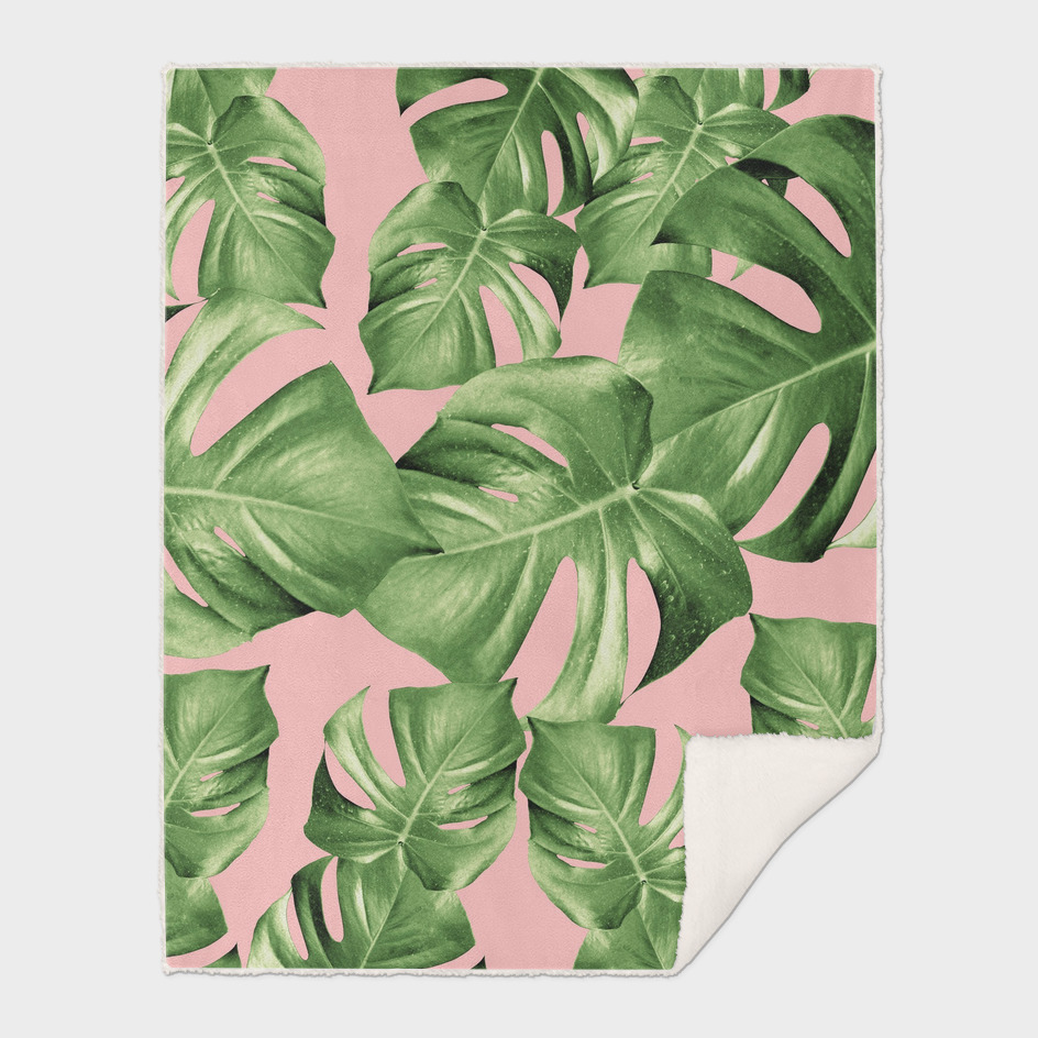Monstera Leaves Blush Summer Vibes Pattern #1 #tropical