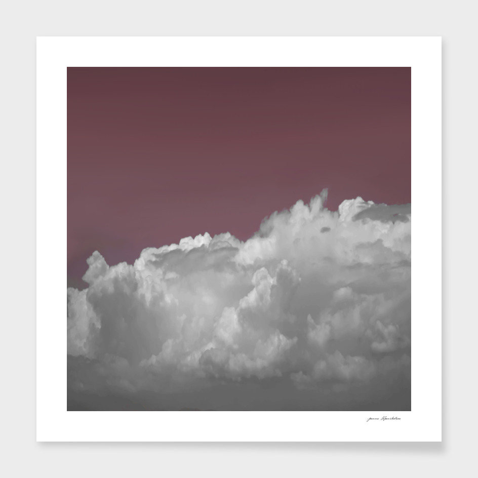 NEPHELAI SERIES Cloudscape on dark rose sky