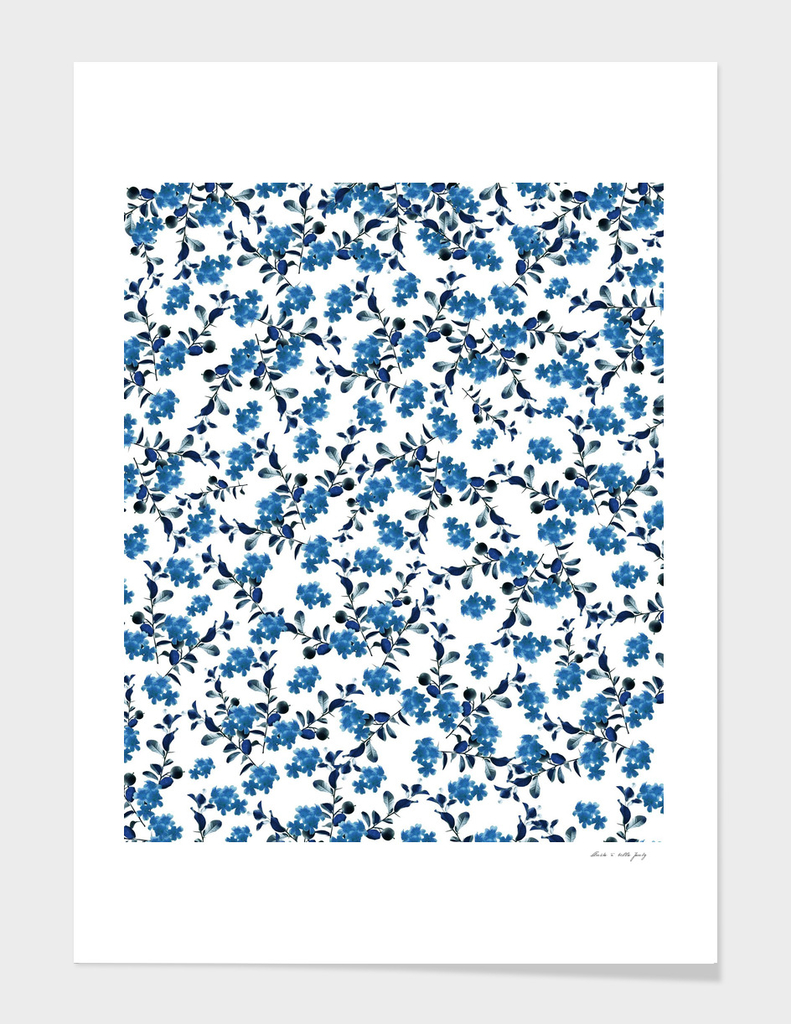 Blue Flower Pattern #2 #spring #floral #decor #art