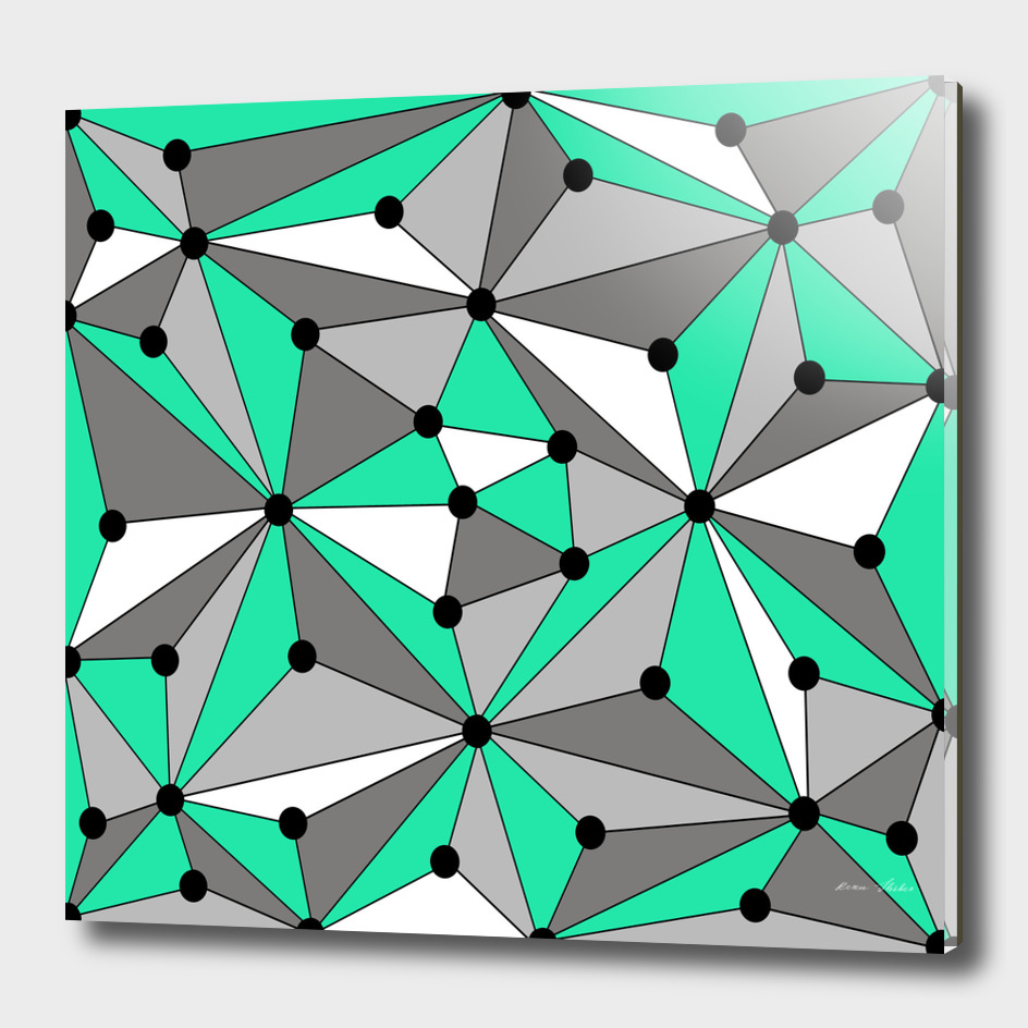 Abstract geometric pattern - gray and green.