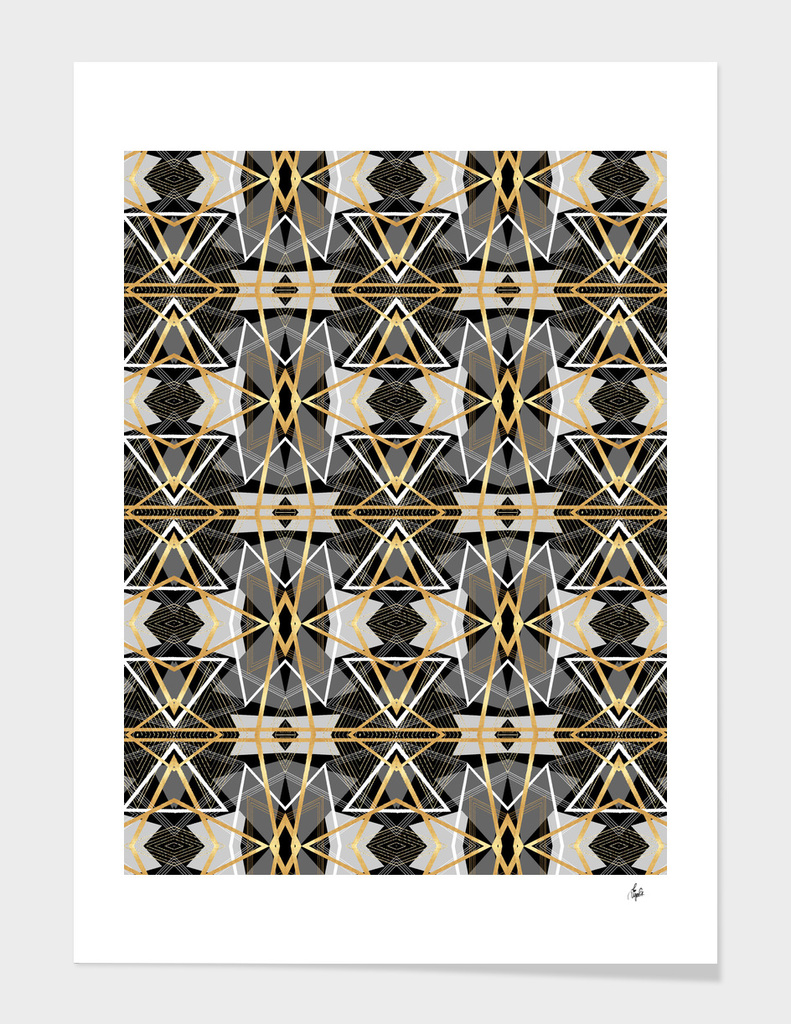 Gray and Gold Abstract Geometric II
