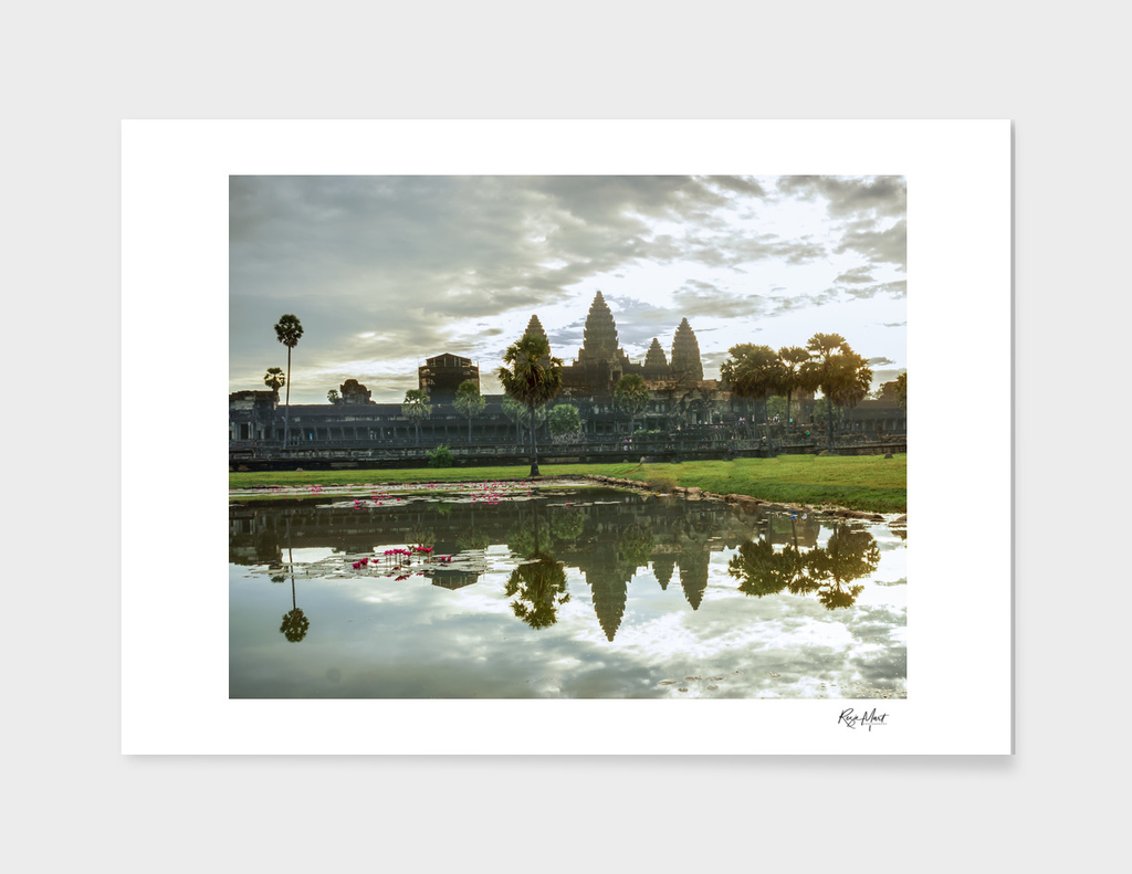 Reflection of Angkor Wat temple Cambodia