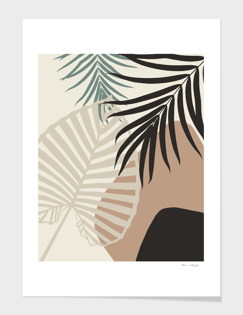 Minimal Tropical Palm Leaf Finesse #1 #tropical #decor #art