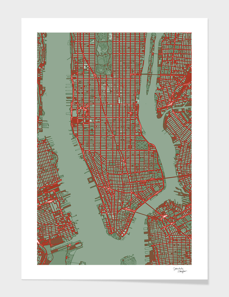 New York city map pop