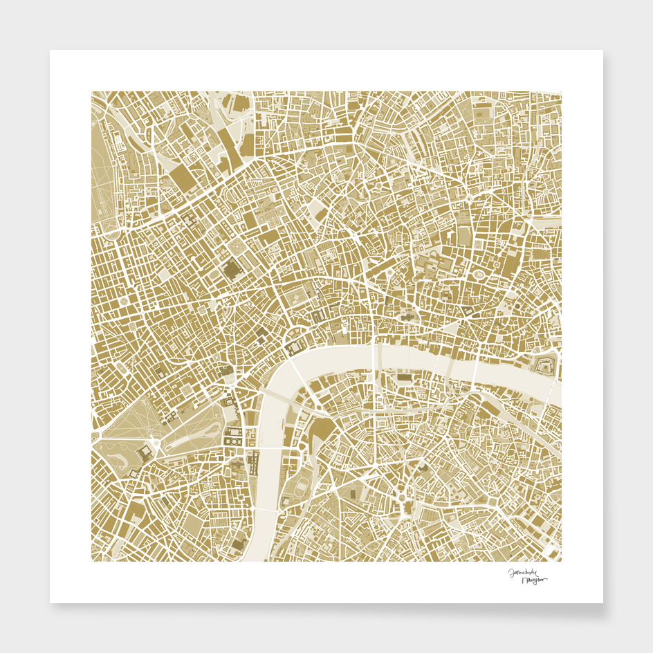 London city map gold
