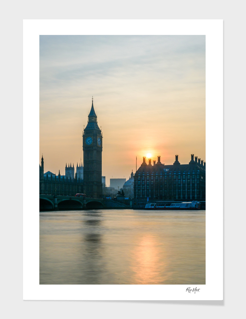 Sunset behind Big Ben London