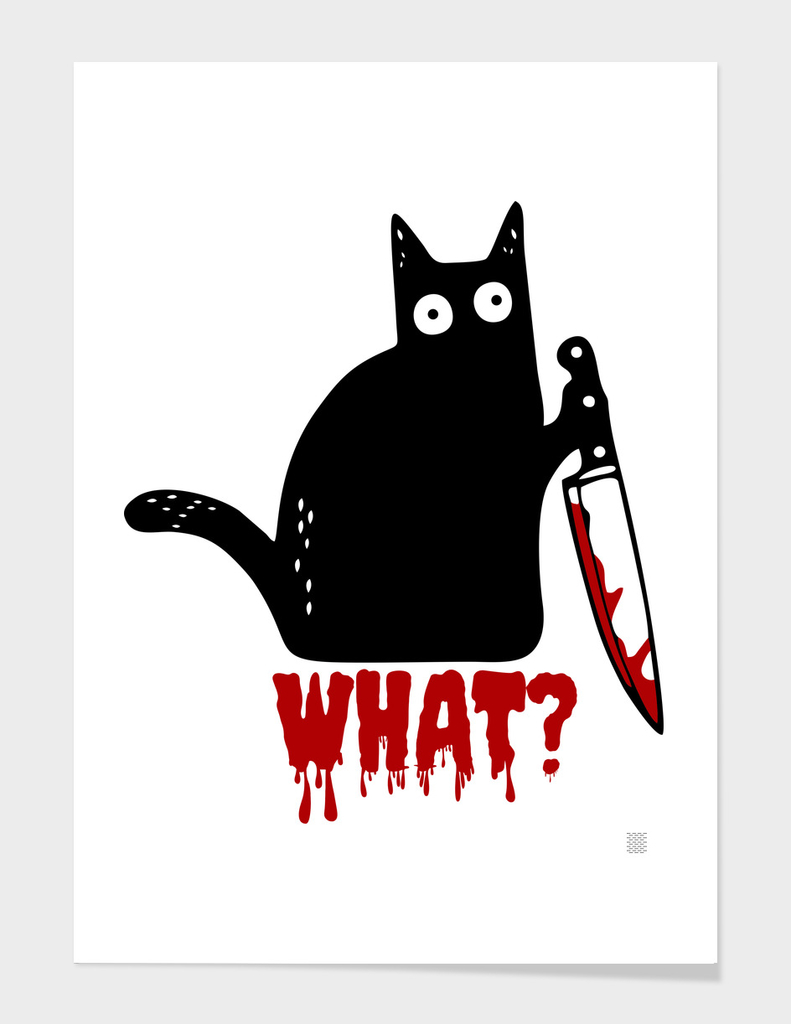 Black cat and knife what