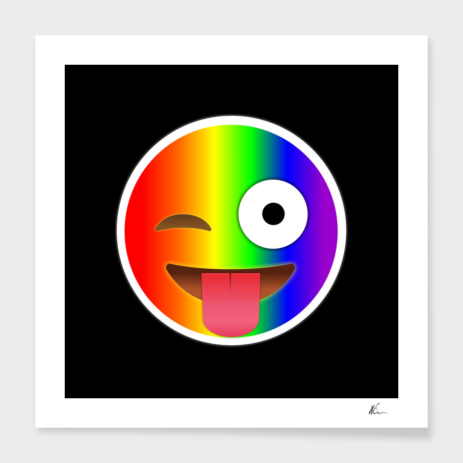 Winking Face with Tongue Emoji Gay | Pop Art