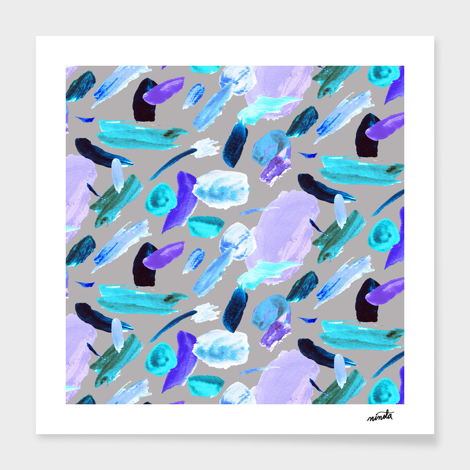 blue abstract painting clouds
