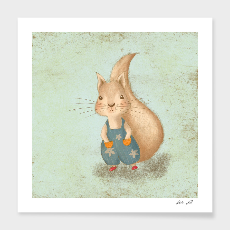 Woodland Nursery - Squirrel Illustration
