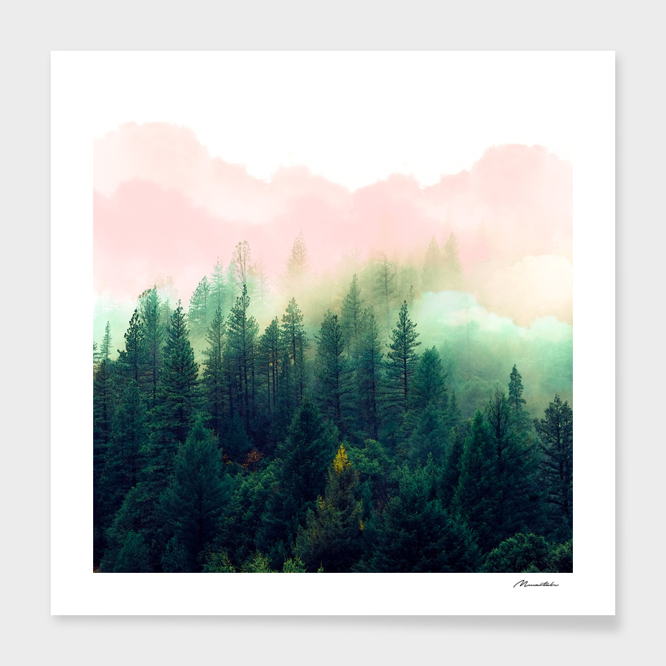 Watercolor mountain landscape