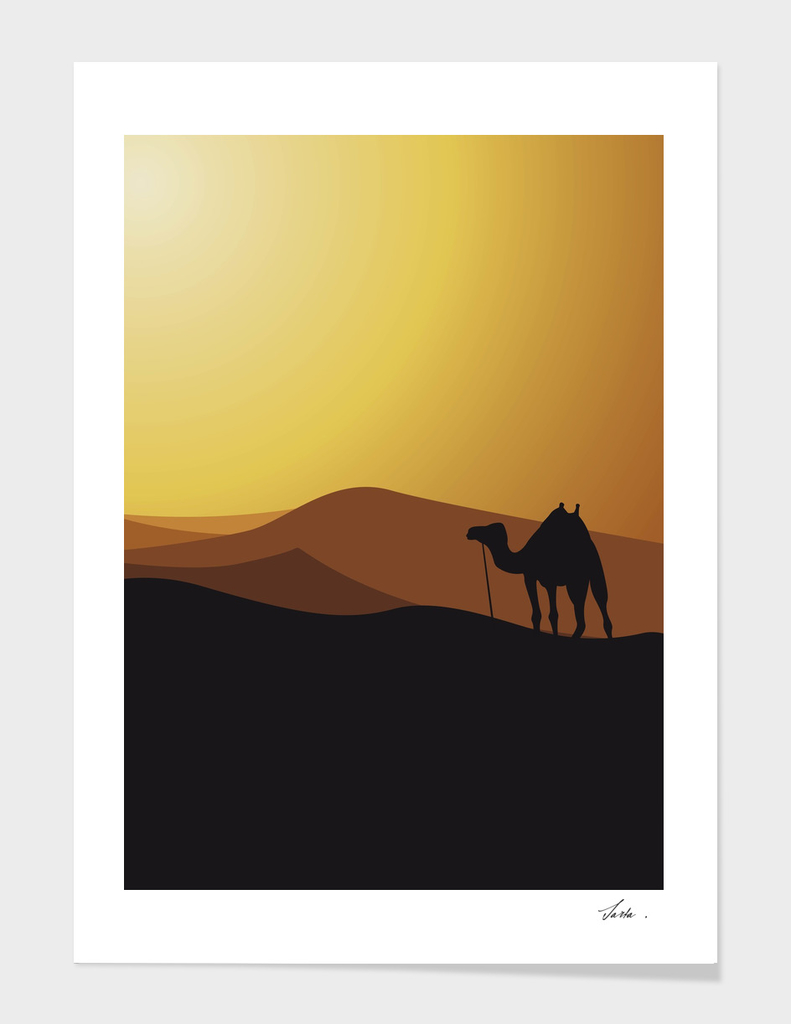 camel caravan on the desert 08