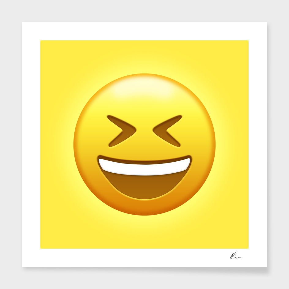 Grinning Squinting Face Emoji | Pop Art