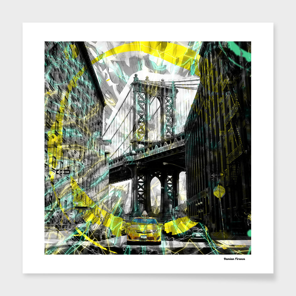 Brooklyn-Bridge retro style 80"