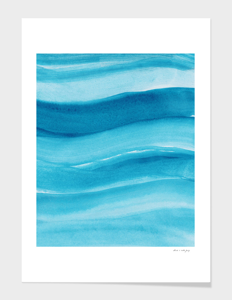 Watercolor Ocean Waves #1 #minimal #painting #art