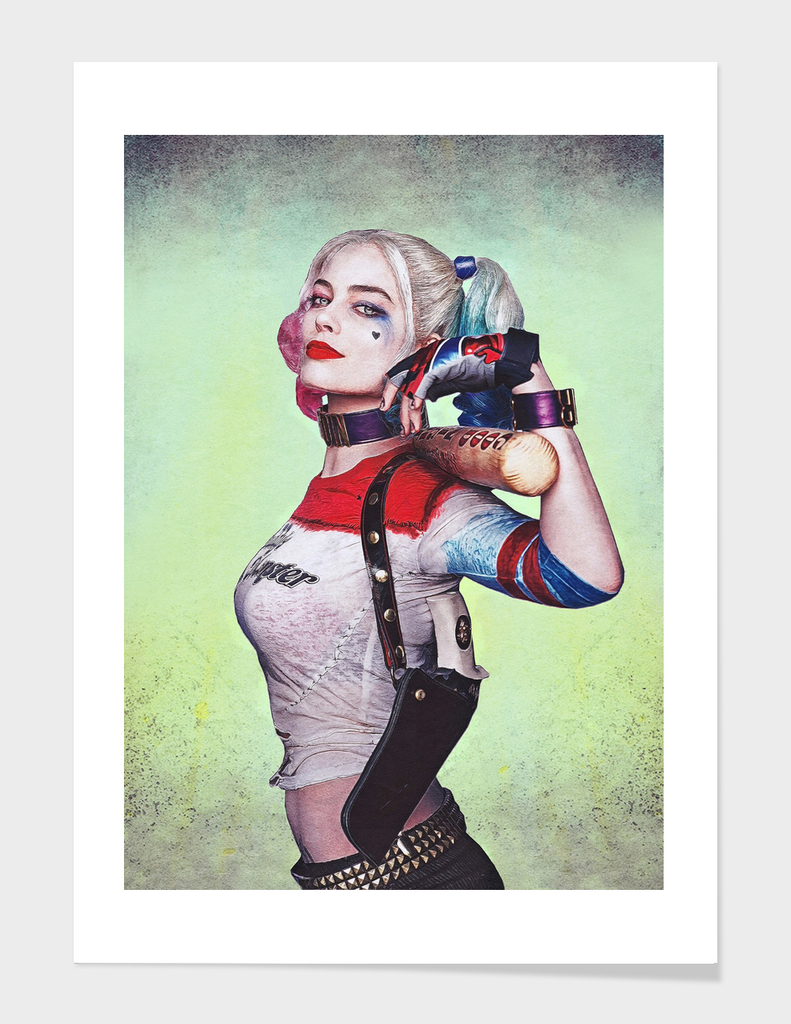 HARLEY QUINN SUICIDE SQUAD MARGOT ROBBIE ORIGINAL CANVAS PRINT READY TO HANG!! 