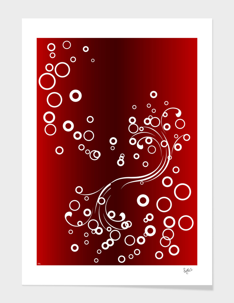 White Abstracts on Red