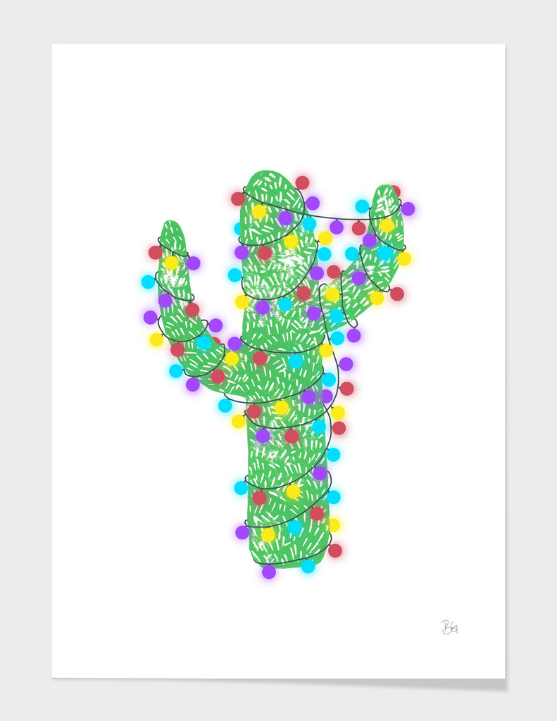 Linocut Festive Cacti