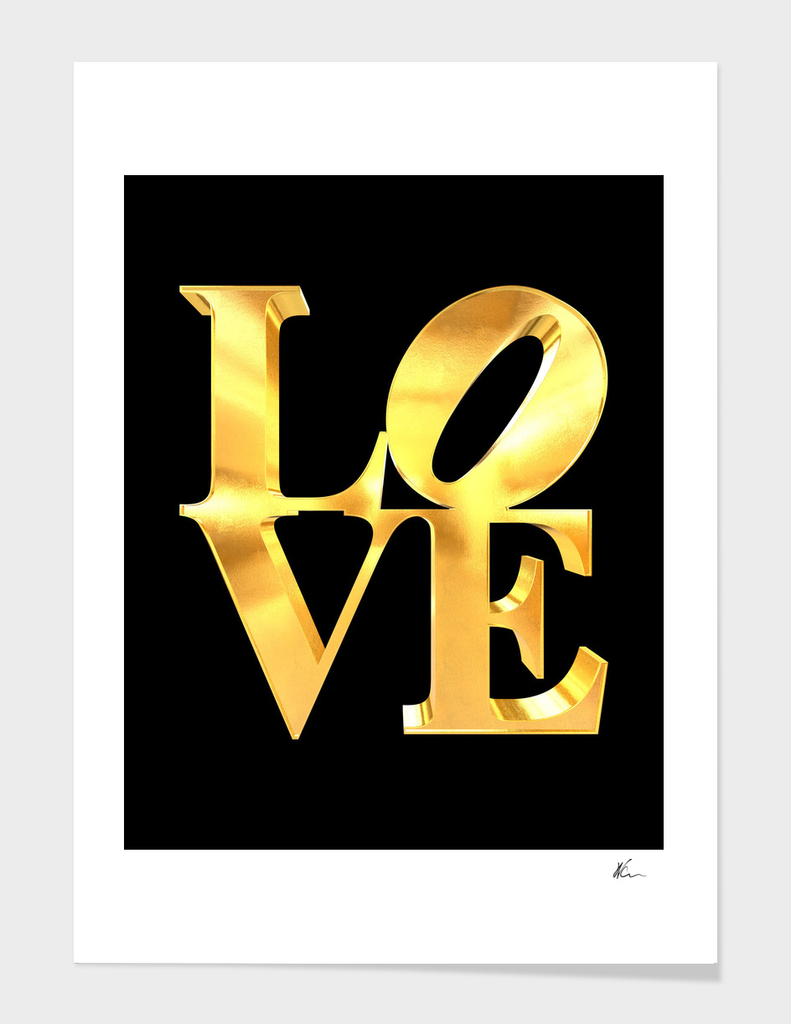 3D Love Sign Gold | Pop Art
