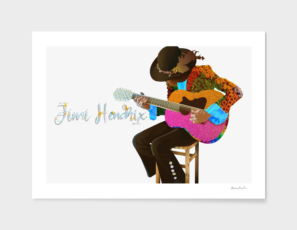 Jimi Hendrix Playing Acoustic Guitar