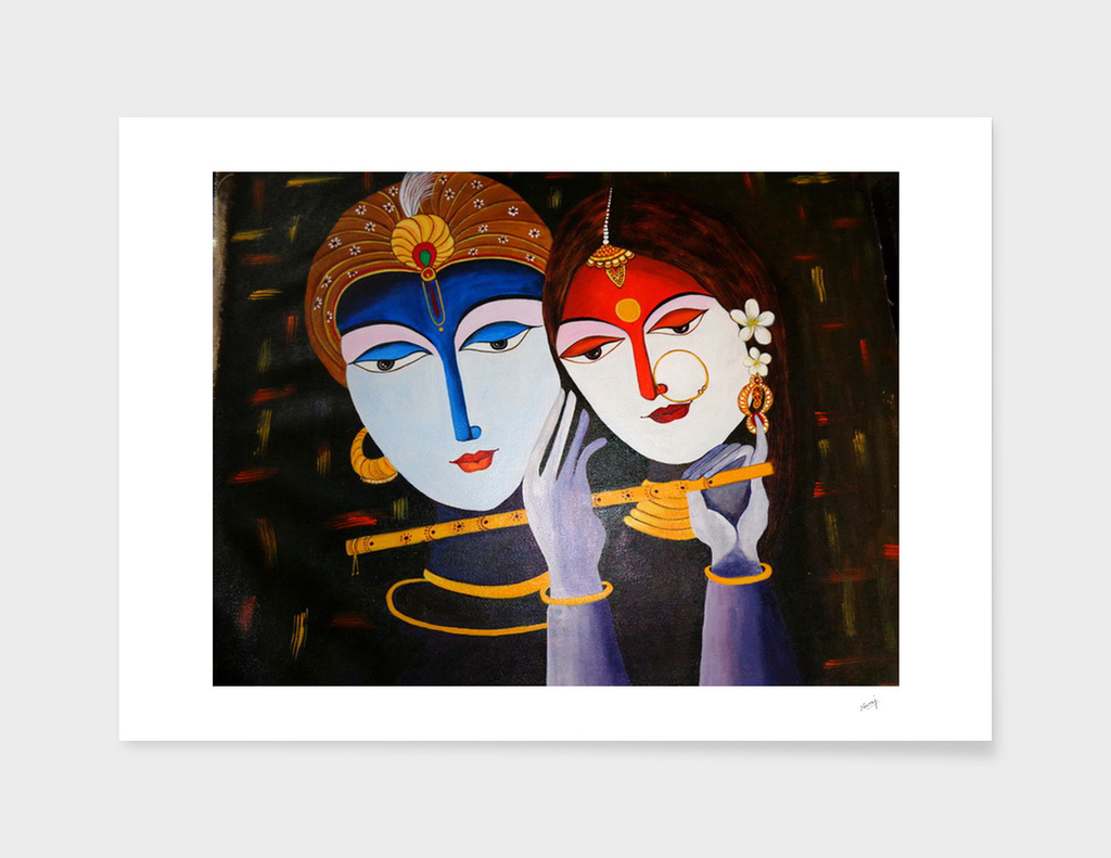 Divine Lovers Krishna and Radha