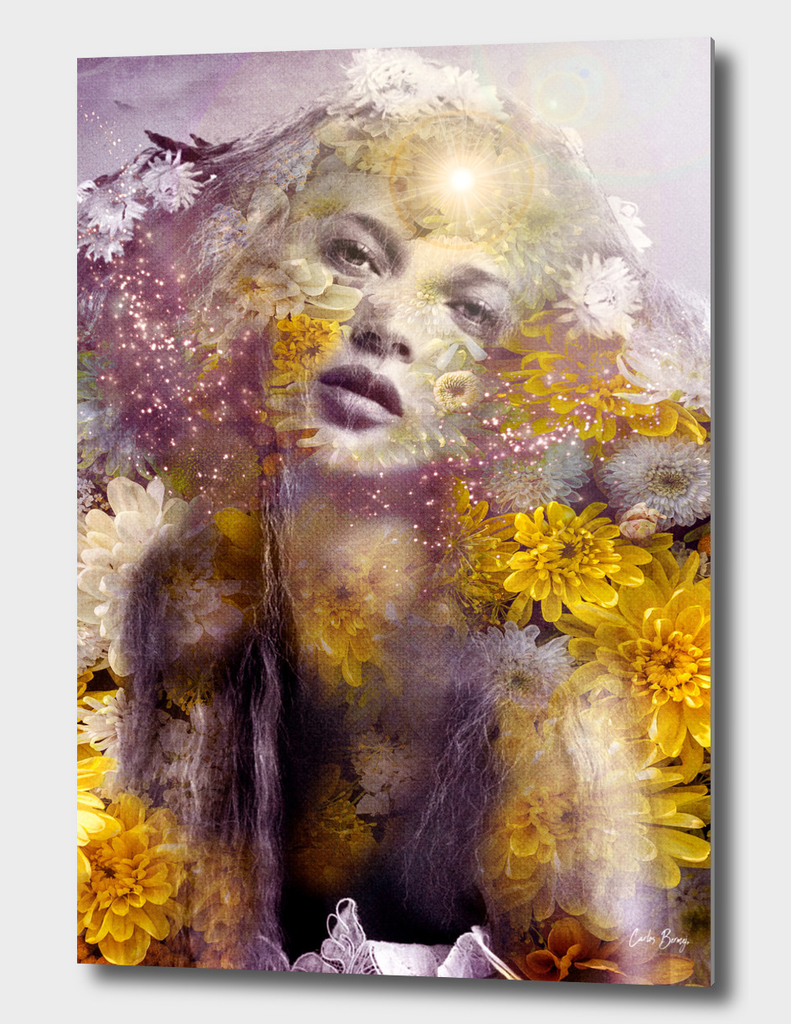 Divine Yellow Flower Vintage Boho Woman