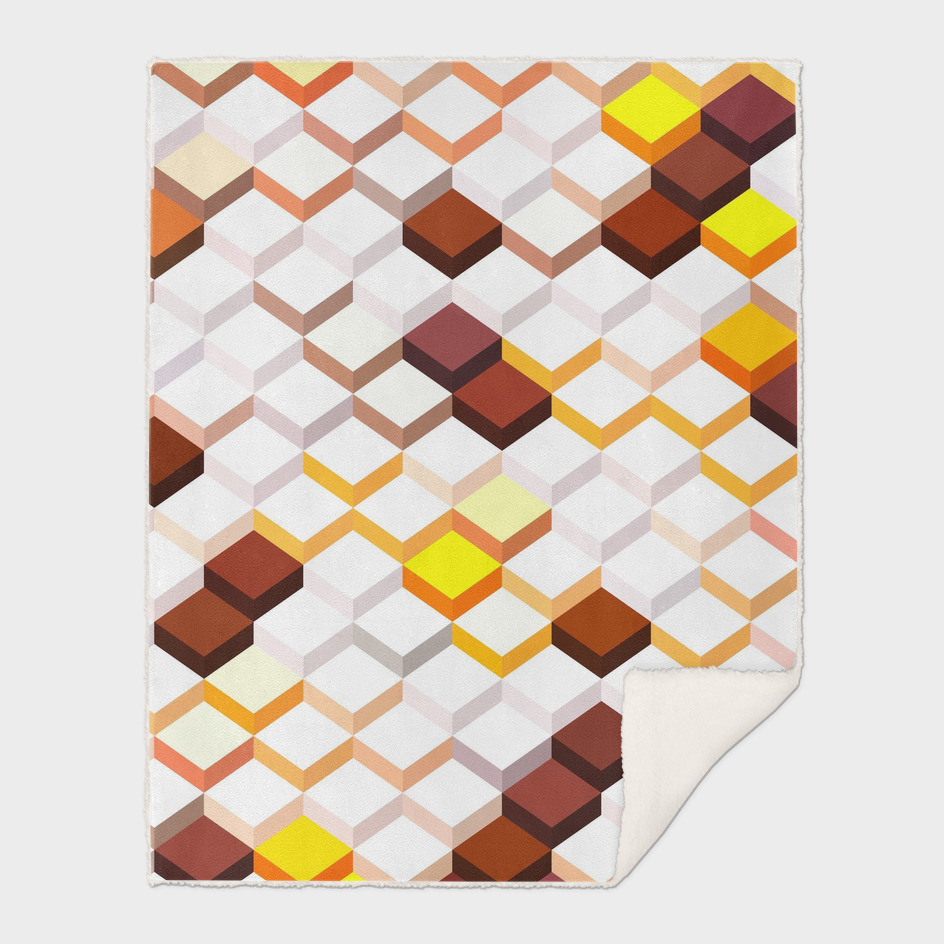 geometric square cube pattern abstract background in brown