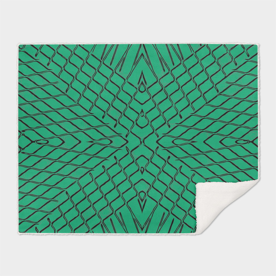 geometric symmetry line pattern abstract in green