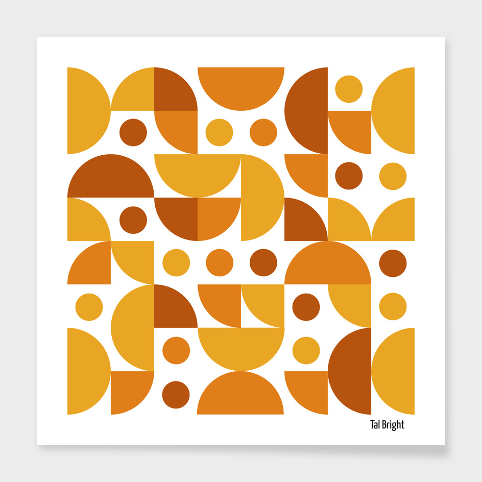 Vintage retro pattern 70s style in orange and brown