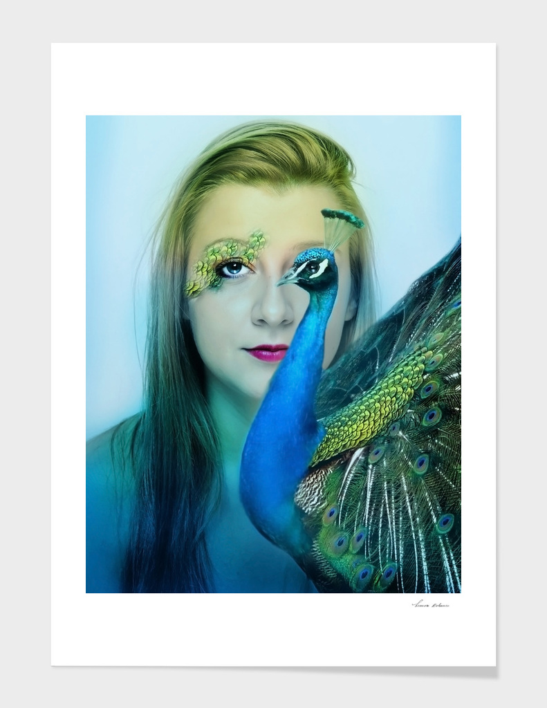woman peacock