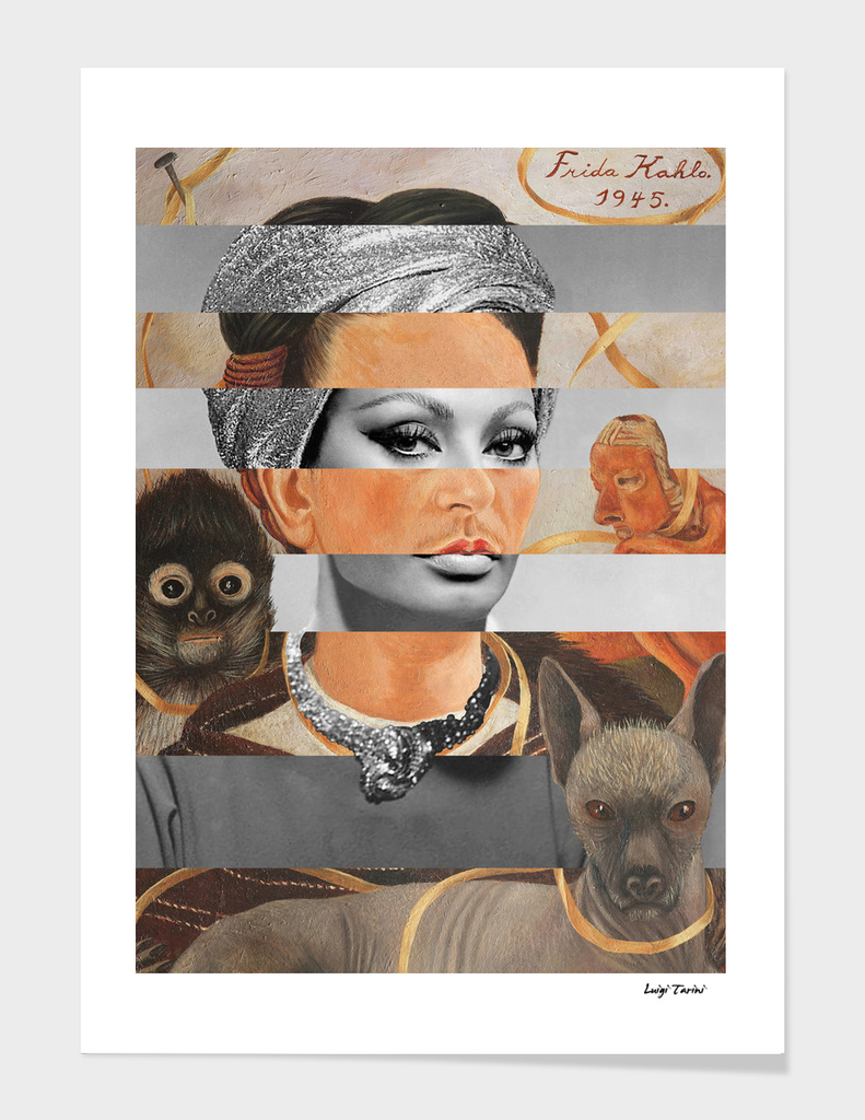 Frida Kahlo’s Self Portrait with Small Monkey & Sophia Loren