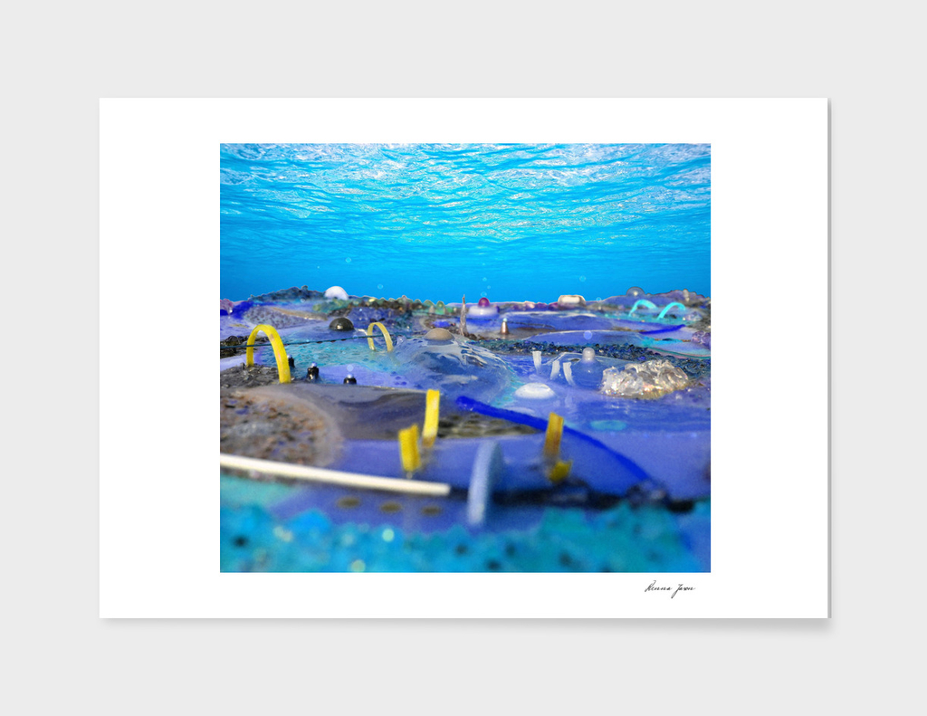 Blue sea bed Atlantis abstract painting place view il