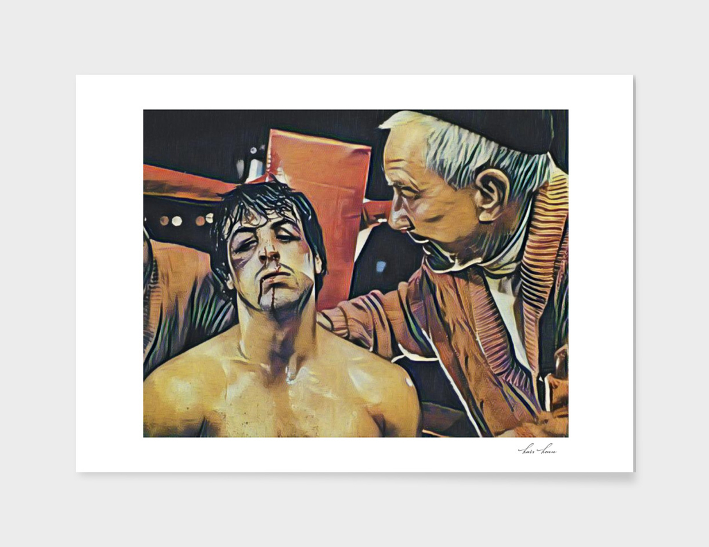 Rocky Balboa Artistic Illustration Mexican Outline St