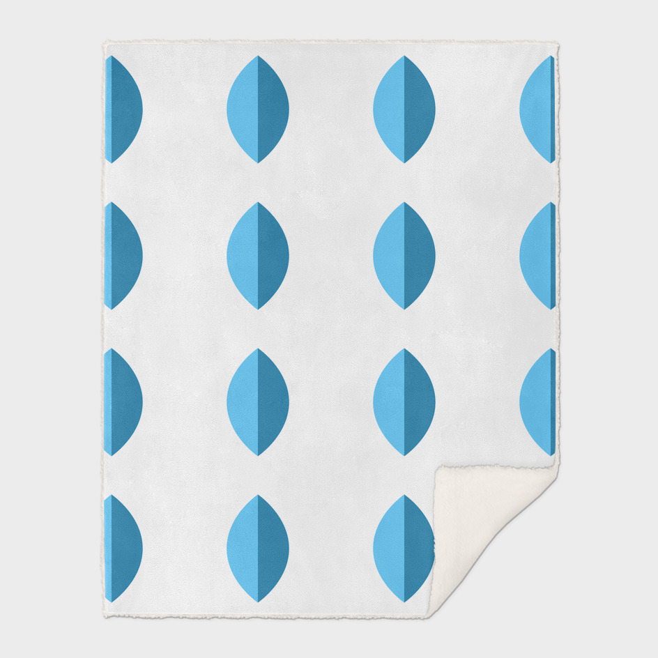 Blue leaf minimal modernist pattern