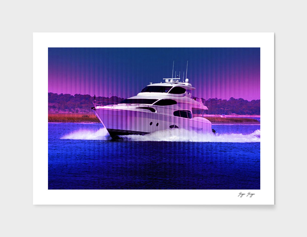 Yacht vaporwave rich vacation possession silhouette d