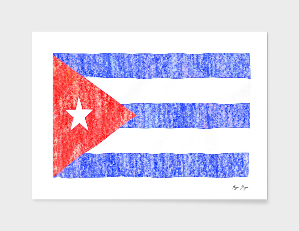 Cuba Flag Simple Pastel Color Draw Trace Path