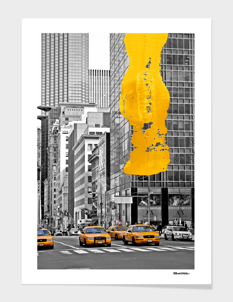 NYC Yellow Cabs - NYPD - Brush Stroke