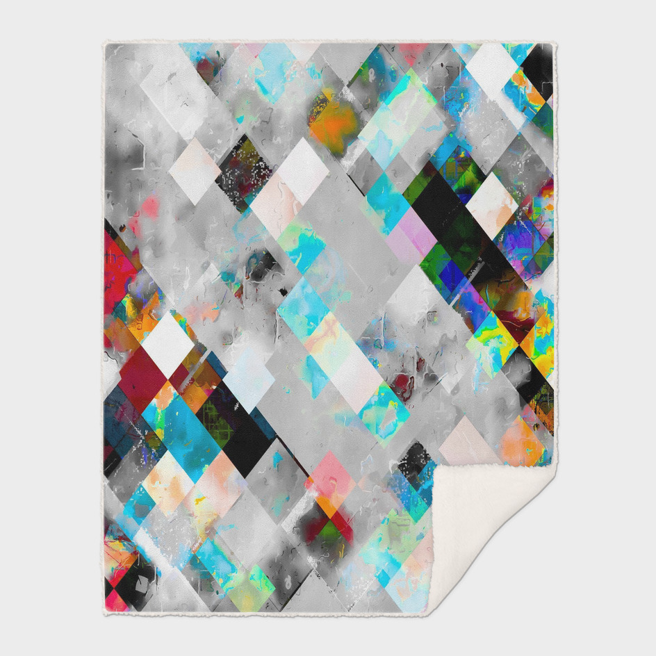 geometric pixel square pattern abstract art in blue