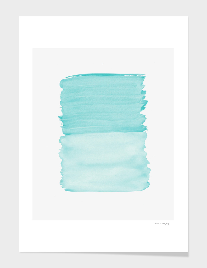 Soft Turquoise Abstract Minimalism #1 #minimal #ink