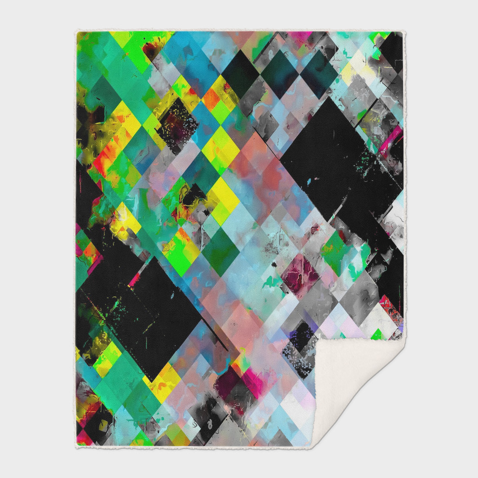 green geometric pixel square pattern abstract art