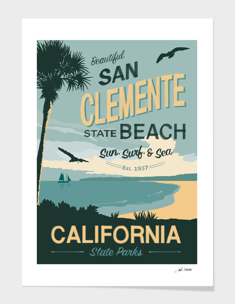 San Clemente Beach Travel Poster