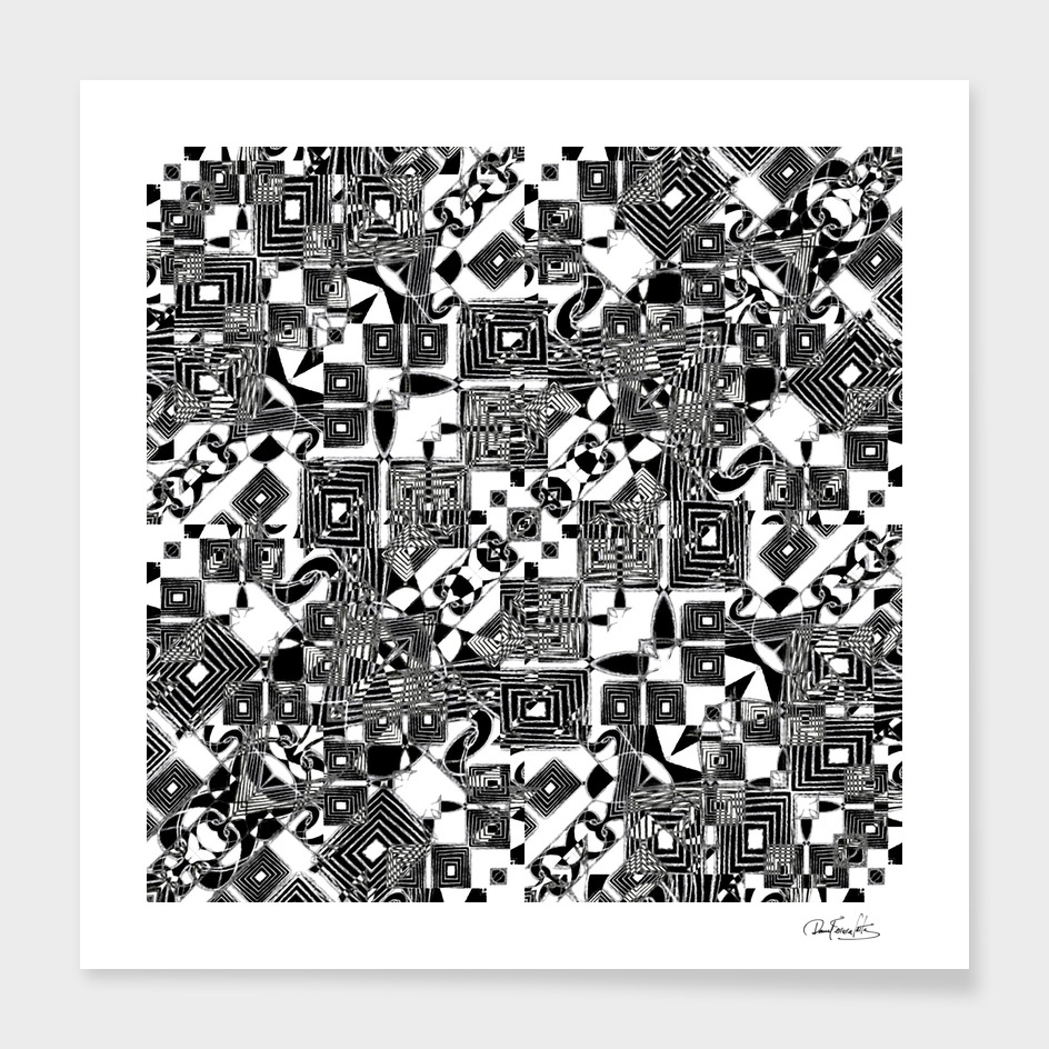 Black and White Geometric Print