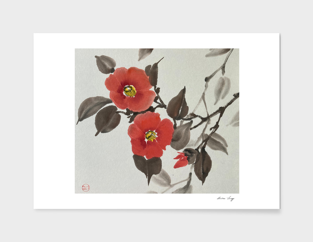 Camellia - Sumie Painting