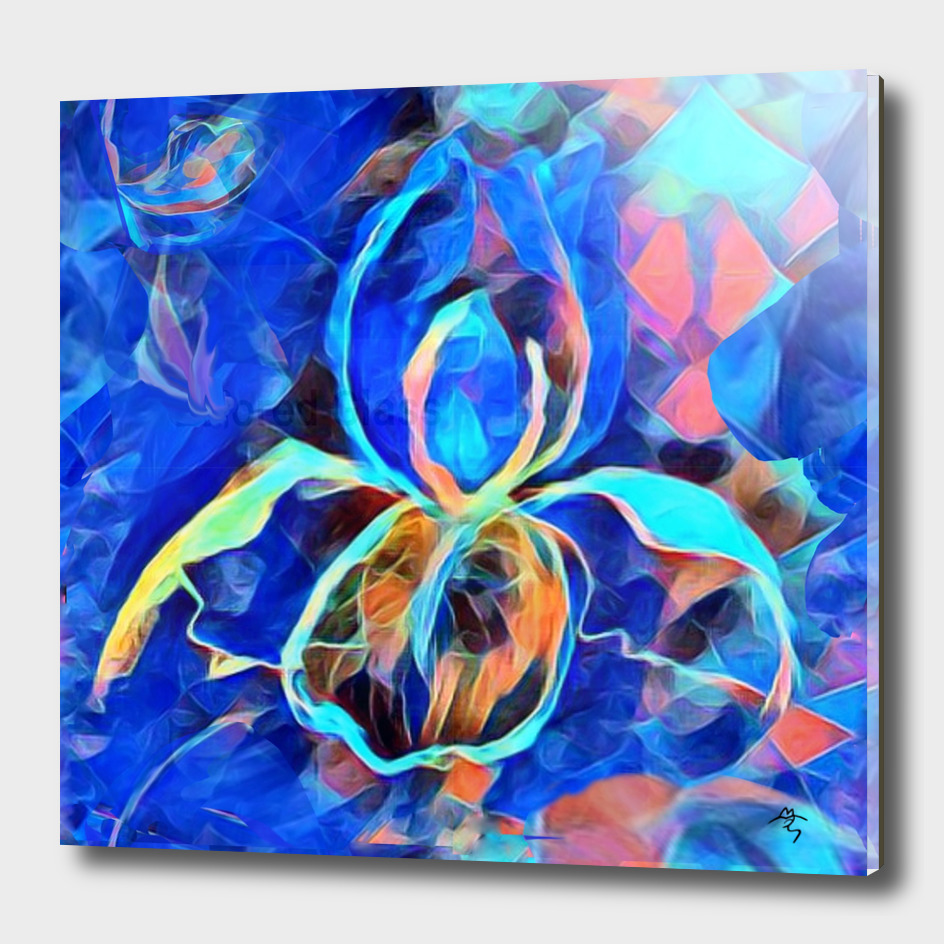 iris blue, abstract art, multi-color, print trend year