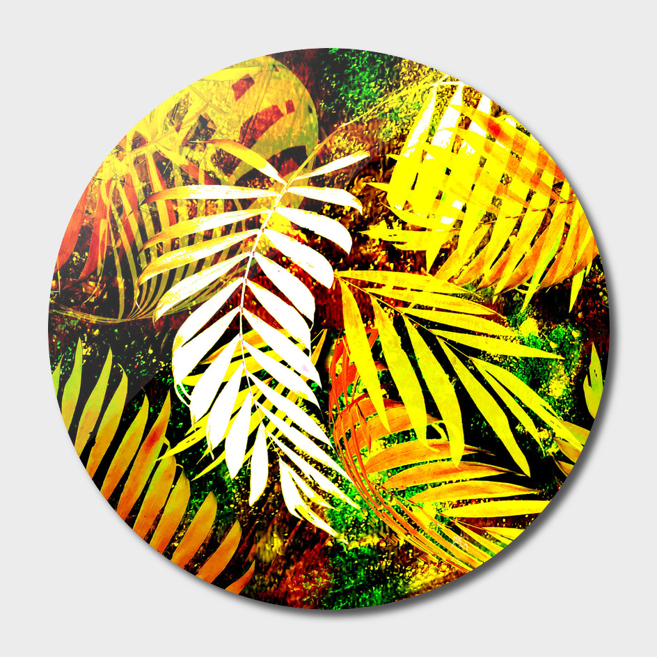 autumn leaf, palm leaf, yellow leaf, red leaf,