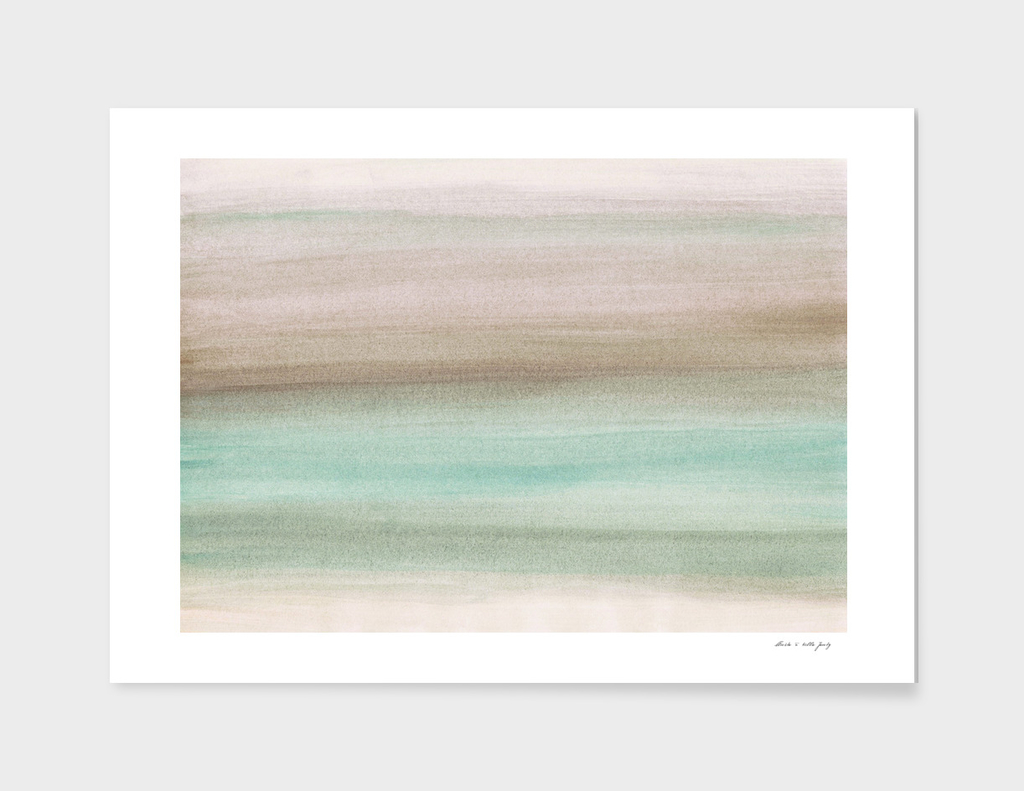 Soft Green Brown Watercolor Dream #1 #painting #decor #art