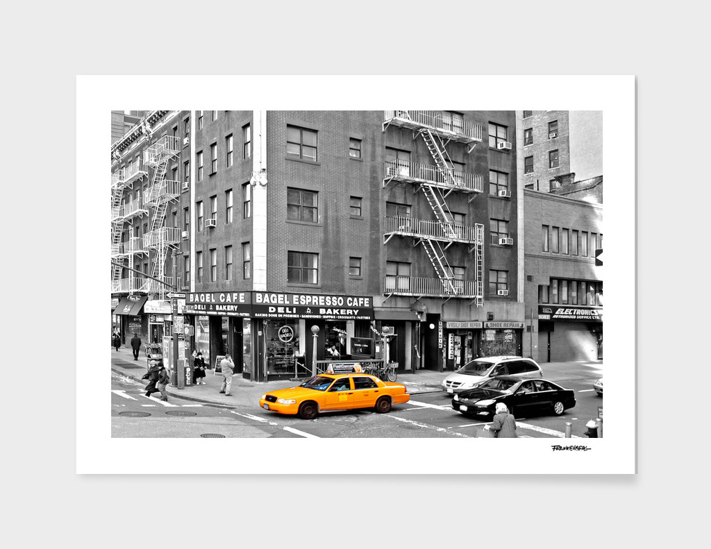 NYC - Yellow Cabs - Bagel Cafe