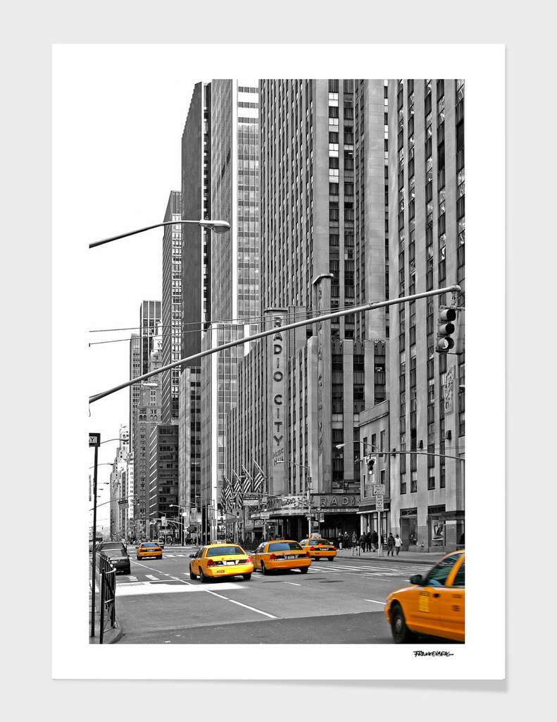 NYC - Yellow Cabs - Radio City Music Hall