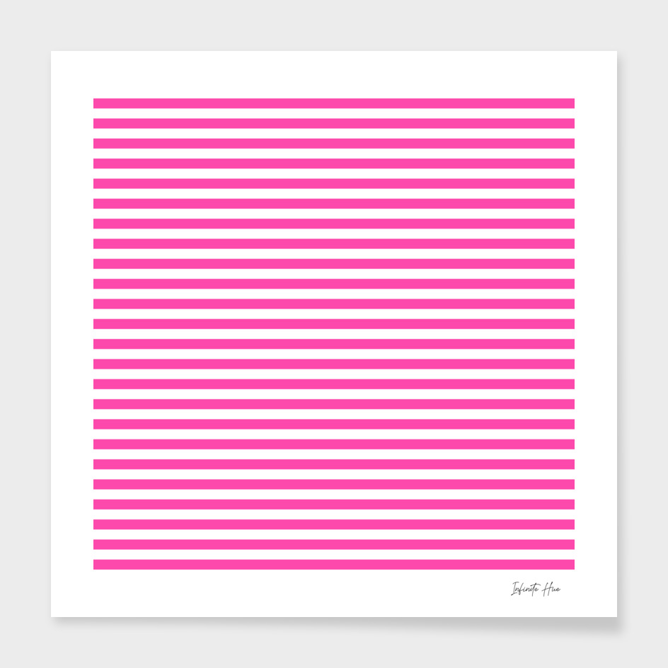 Neon Pink Small Horizontal Stripes | Interior Design