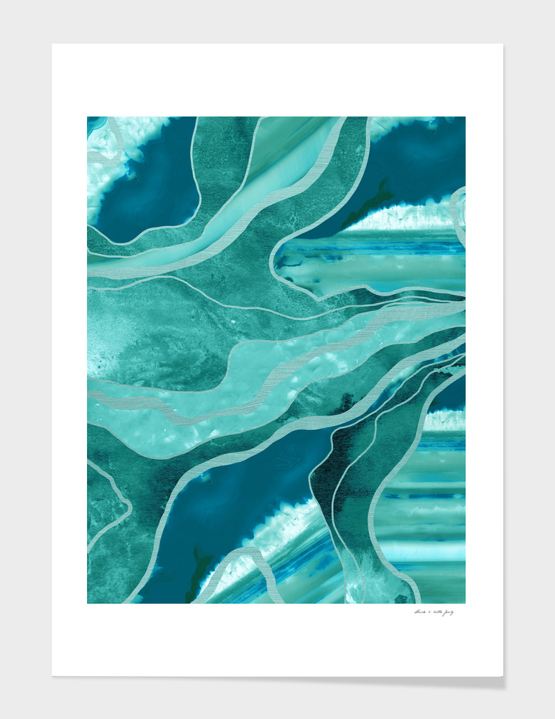 Soft Turquoise Teal Marble Agate Glam #1 #decor #art